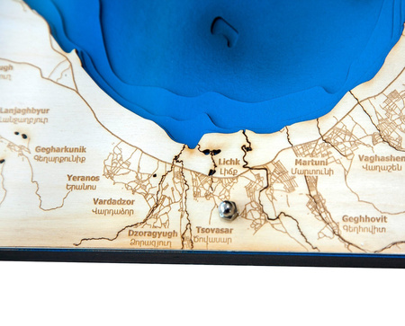 Jezioro Sewan - Armenia - mapa batymetryczna 3D